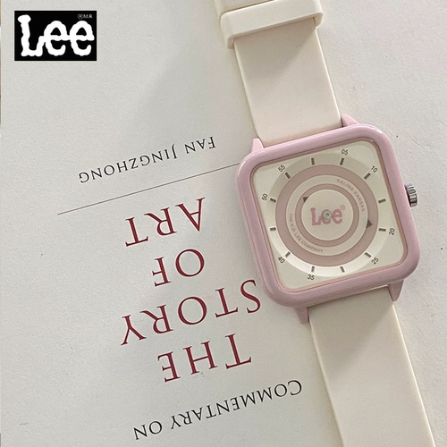 Lee, квадратные креативные дизайнерские мужские часы для влюбленных, кварцевый силиконовый ремешок для часов