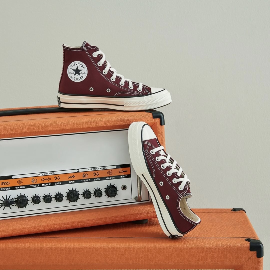 匡威1970s酒红色高低帮帆布鞋