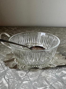 现 纽约下城公园进口安妮公主镀银叶子托装饰果酱碗小食碗