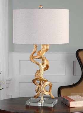 现 纽约下城公园进口uttermost自然生长金枝藤蔓水晶座台灯客厅