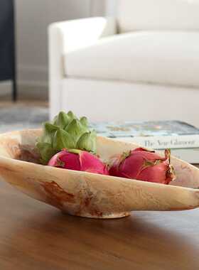 现 纽约下城公园进口uttermost马尔切纳焦糖色仿大理石花纹果碗