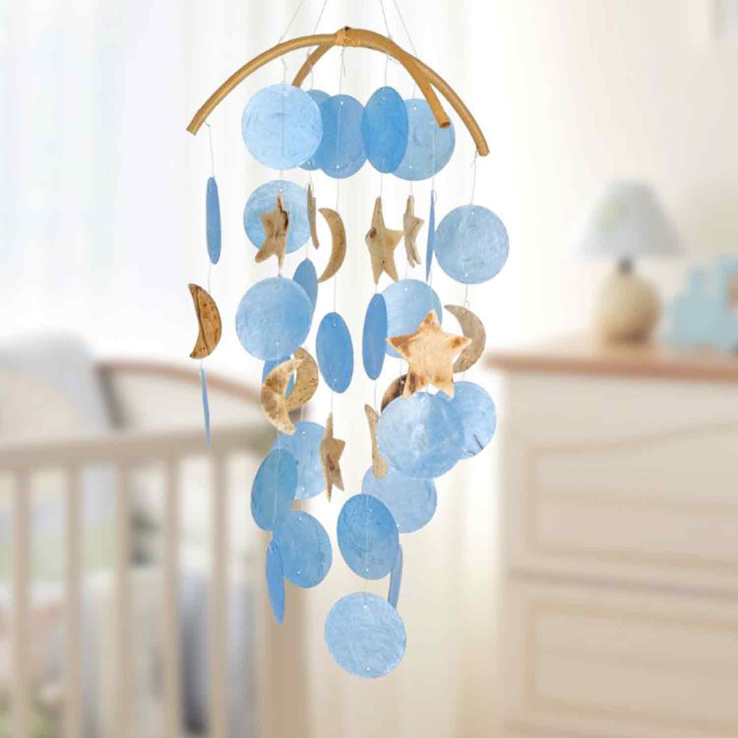 纽约下城公园进口无限遐想手工制作贝壳星月装饰风铃挂饰礼物两色
