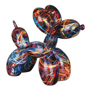 现 纽约下城公园进口杰夫昆斯经典气球小狗摆件未来世界霓虹款