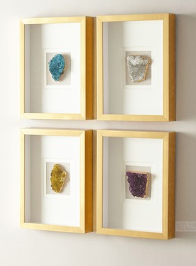 水晶原石金边框壁饰墙饰客厅卧室