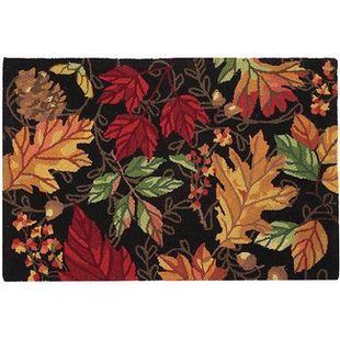 现 纽约下城公园进口金秋奏鸣曲五彩斑斓的叶子羊毛装饰地垫门垫