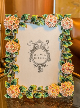 纽约下城公园进口olivia riegel 开满绣球的花园奢华水晶锡质相框