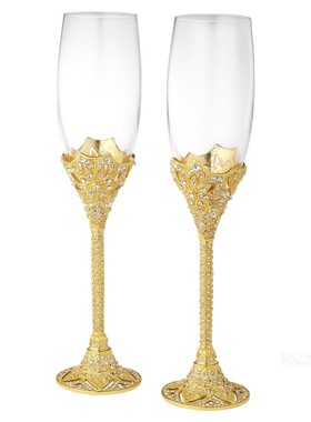 纽约下城公园进Olivia Riegel温莎夫人奥地利水晶镶嵌香槟杯一对