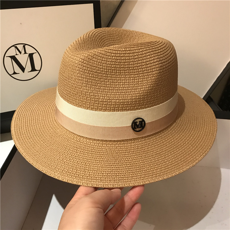 小礼帽m字母小礼帽男女草帽街头