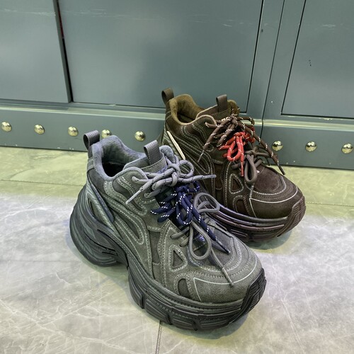 2025冬季纯皮女靴松糕厚底加棉高帮休闲鞋真皮大棉老爹鞋女潮鞋