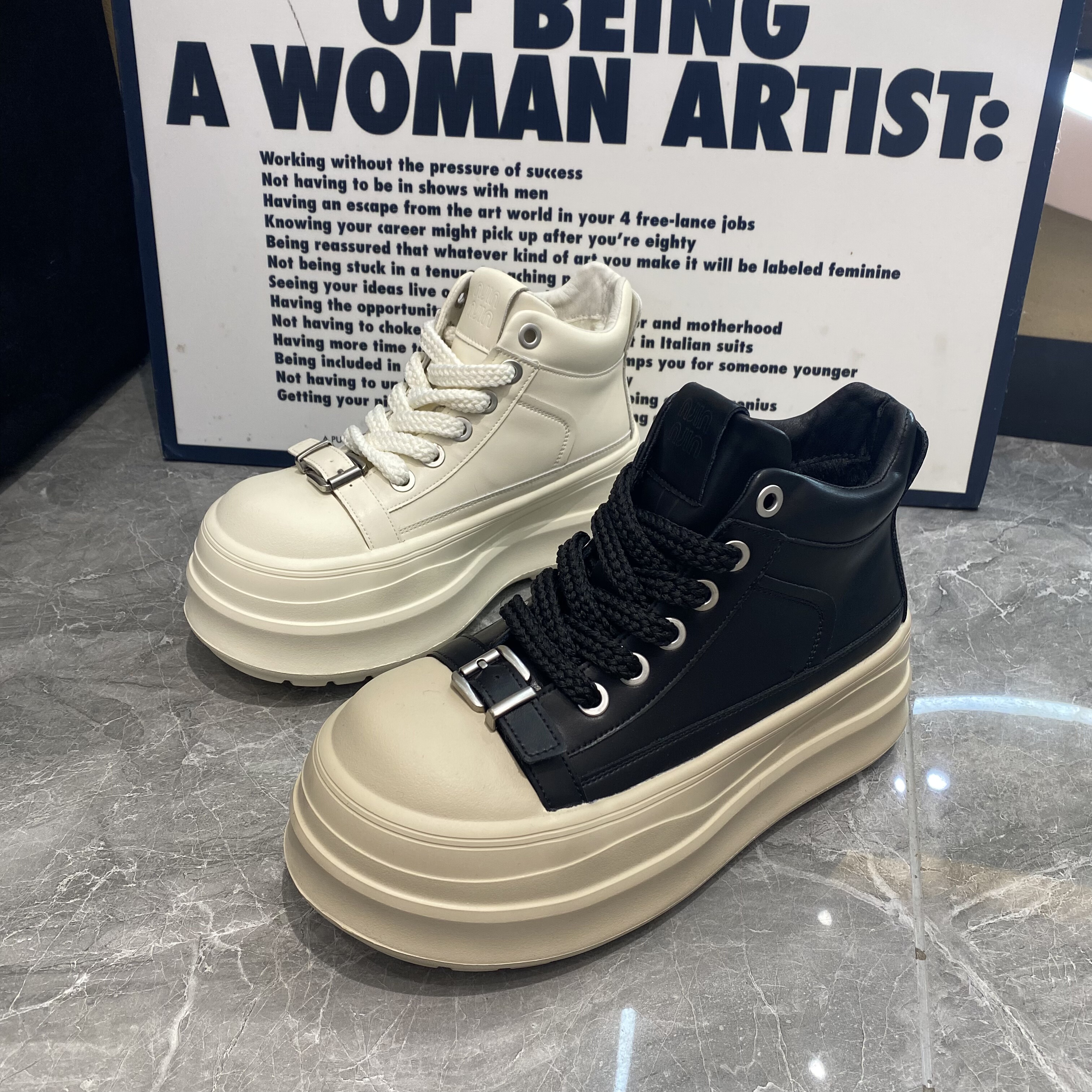 2025冬季女鞋超轻松糕厚底加棉休闲鞋真皮大棉增高马丁靴女潮鞋