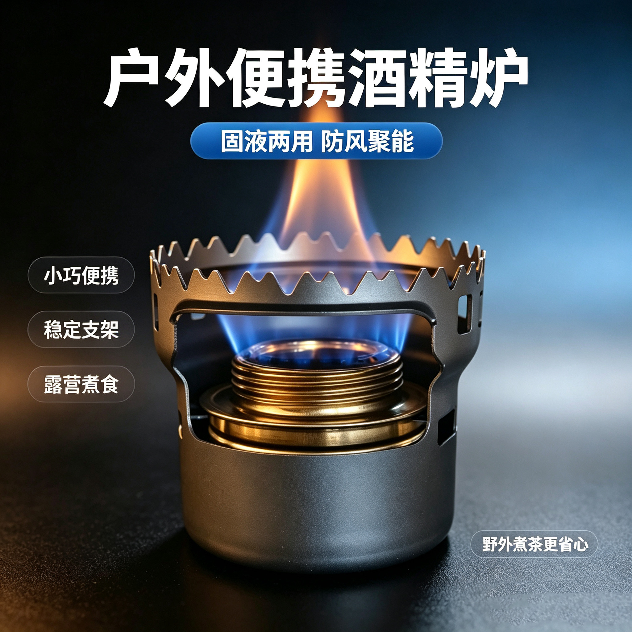 户外便携酒精炉防风炉头套装图片