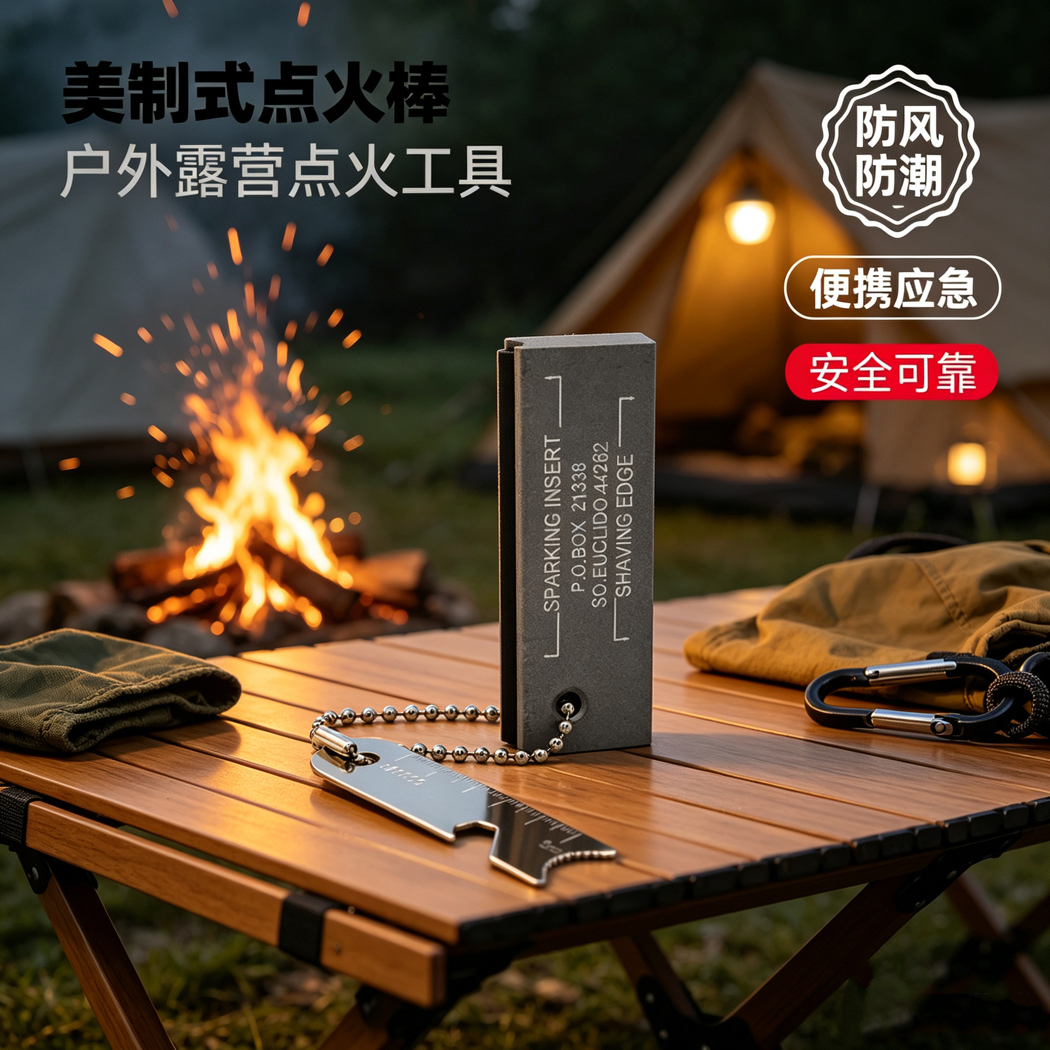 户外点火棒野外生存制式取火器