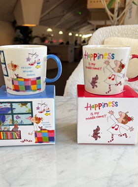 日本正品coco酱创意陶瓷马克杯可爱涂鸦印花水杯茶杯咖啡杯RYL