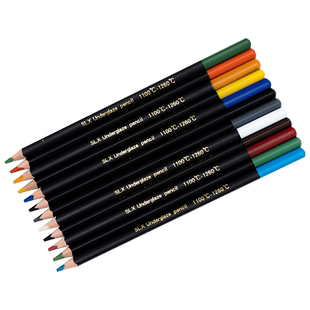 水流星陶艺专业手绘彩绘油性彩铅12色彩色铅笔初学者成人画画套装