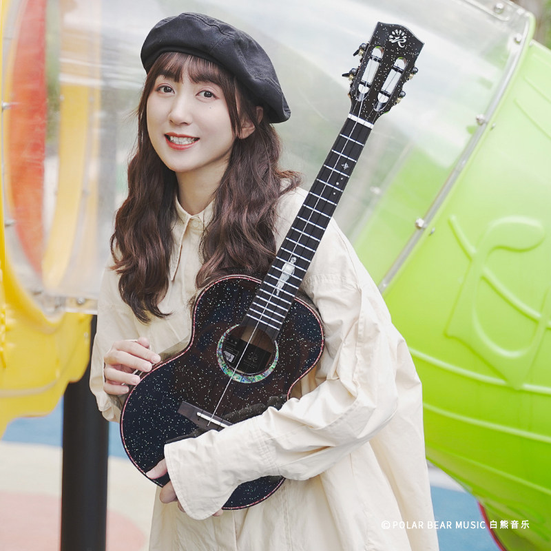 白熊音乐Realsun瑞声星光夜行者尤克里里23寸初学者桃花芯全单uku