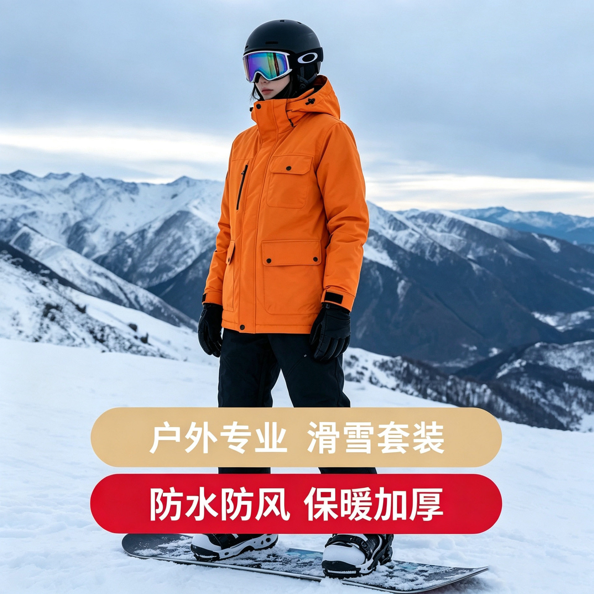 成人滑雪服套装女双板防水防风保暖加厚滑雪裤外套专业滑雪衣男
