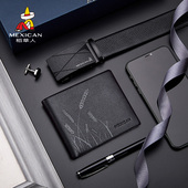 真皮潮流年轻人高档钱夹裤 稻草人男士 钱包皮带男2023新款 腰带送礼