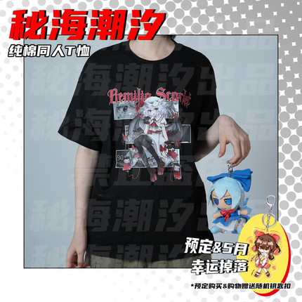 东方project短袖蕾米莉亚芙兰朵露哥特风二次元T恤痛衣圆领上衣