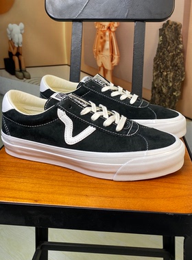 范斯Vans Sport 73经典黑白麂皮复古休闲低帮情侣板鞋VN000CR1BA2