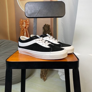37码微瑕VANS范斯bold Ni经典低帮黑白翻毛皮滑板鞋VN0A3WLPOS7