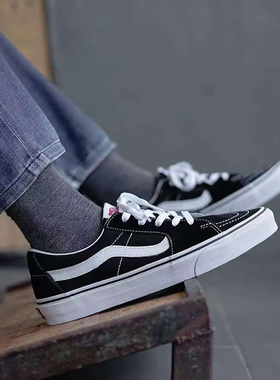 正品VANS范斯SK8-LOW黑白经典低帮帆布男女鞋休闲板鞋VN0A4UUK6BT