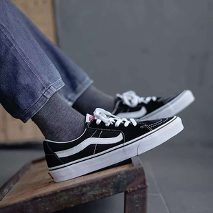 VANS范斯SK8 正品 休闲板鞋 低帮帆布男女鞋 VN0A4UUK6BT LOW黑白经典