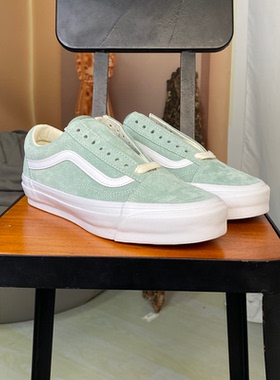 VANS范斯OLD SKOOL 36浅蓝色低帮翻毛皮男女同款板鞋VN000CQDCPG