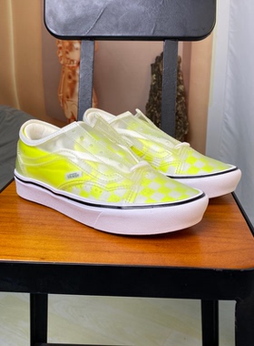 35/36码VANS Comfycush超轻一脚蹬防水低帮透明板鞋VN0A4P3EWYJ