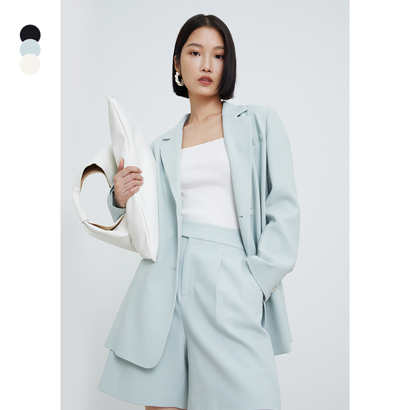 蝶之河【特价】2025潇洒小姐系带收腰女秋款西服通勤西装外套