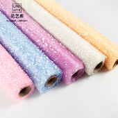 情人节新款 纸材料 雪点纱玫瑰手工diy花束包花网纱花店鲜花包装