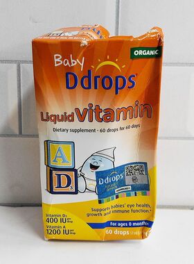 Ddrops滴卓思婴儿维生素ad滴剂复合维生素D3补钙进口一岁以下儿童