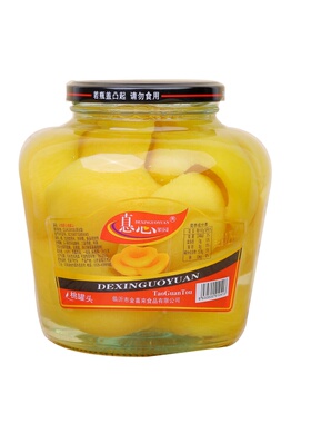 黄桃罐头1250g桃罐头大罐头装玻璃瓶大容量1.25kg商用开盖即食