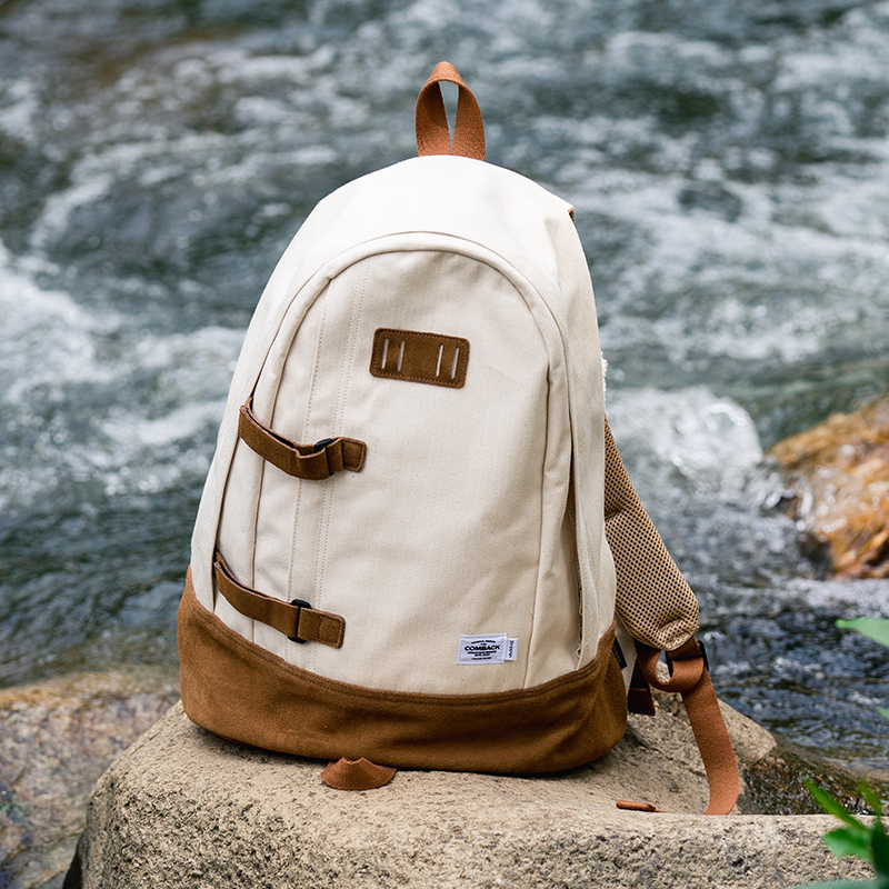 COMBACK户外人字纹帆布双肩包