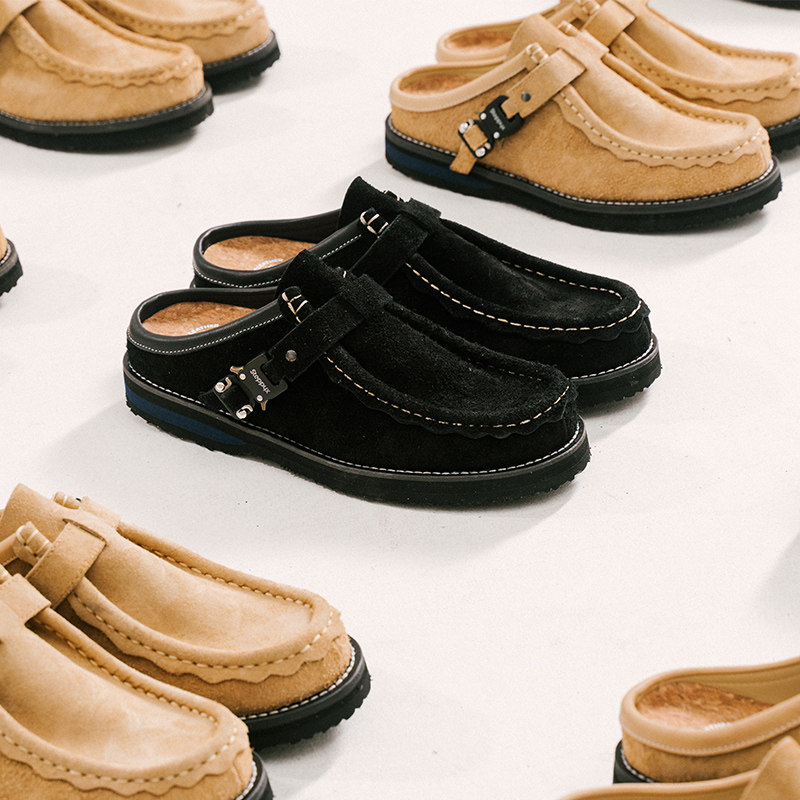 SteppyX BLESS SHOE别注款Wallabee Mules袋鼠拖鞋包头拖复古纯色