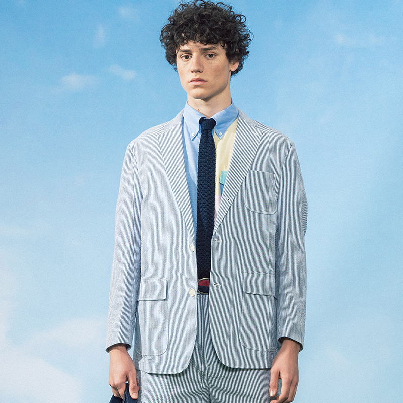 KUFFYLINK单排泡泡纱西装夹克