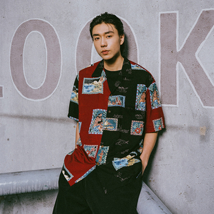 SteppyX Two Palms别注款Postcard Aloha Shirt 古巴领夏威夷衬衫