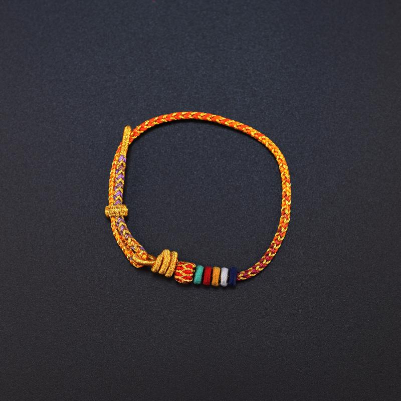 国风潮流手工编织diy串珠红绳