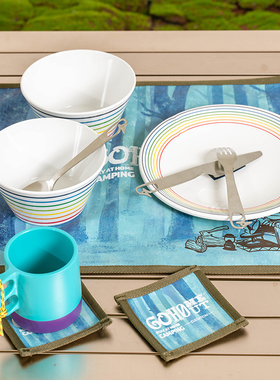 Steppyplus「STAY AT HOME CAMPING」涂鸦个性防水创意餐垫杯垫