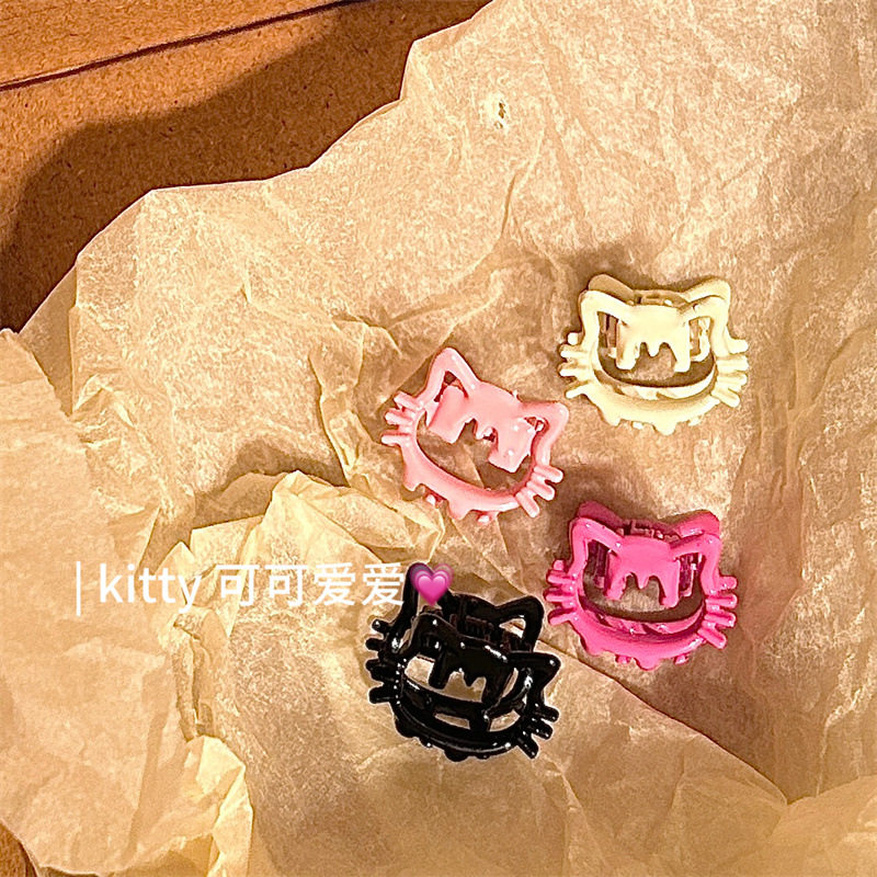 可爱糖果色kitty小抓夹发夹女侧边前额碎发刘海夹迷你鲨鱼夹发卡