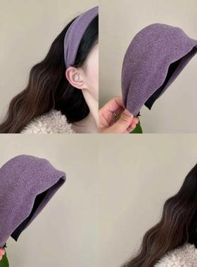 温柔雾霾紫~发箍女2025新款显白韩系复古发卡宽边发带高级感发饰