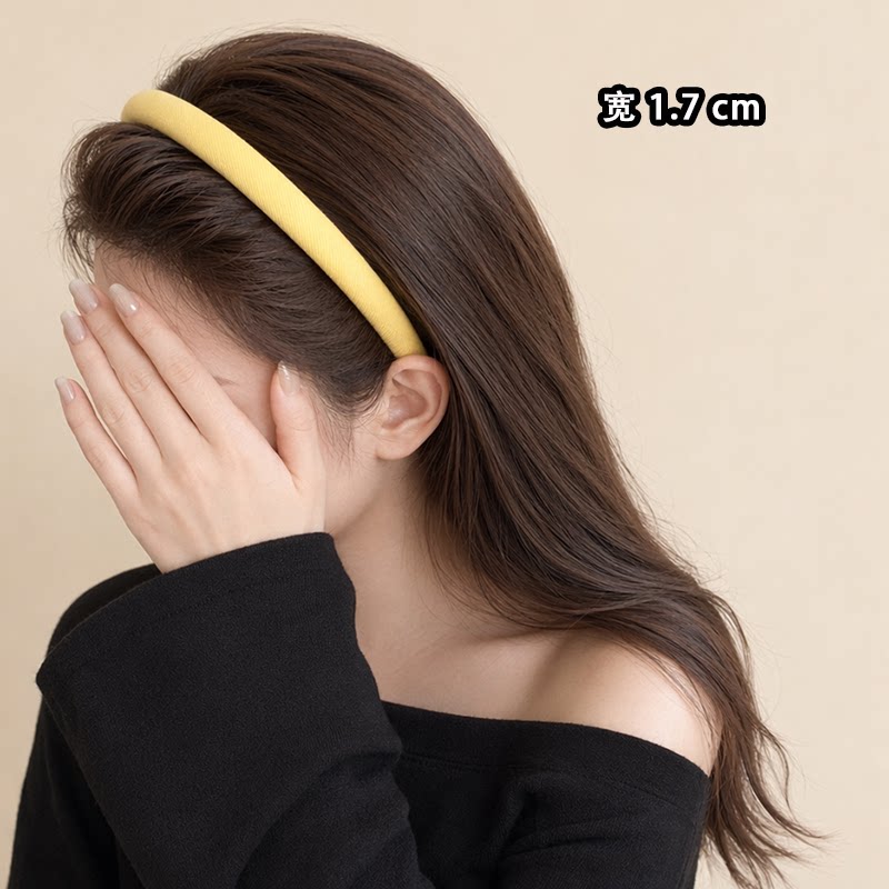 简约小鸡黄色布艺发箍女外出百搭发卡压发洗脸头箍发饰高颅顶头饰