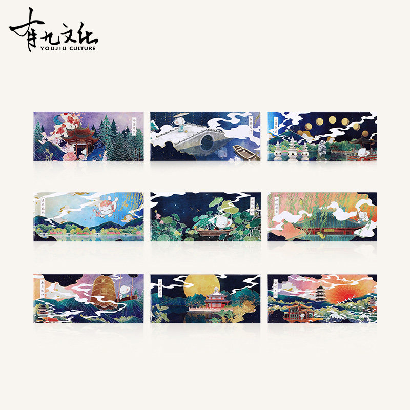 杭州西湖马口铁冰箱贴旅游纪念品卡通可爱个性创意磁性留言记事贴