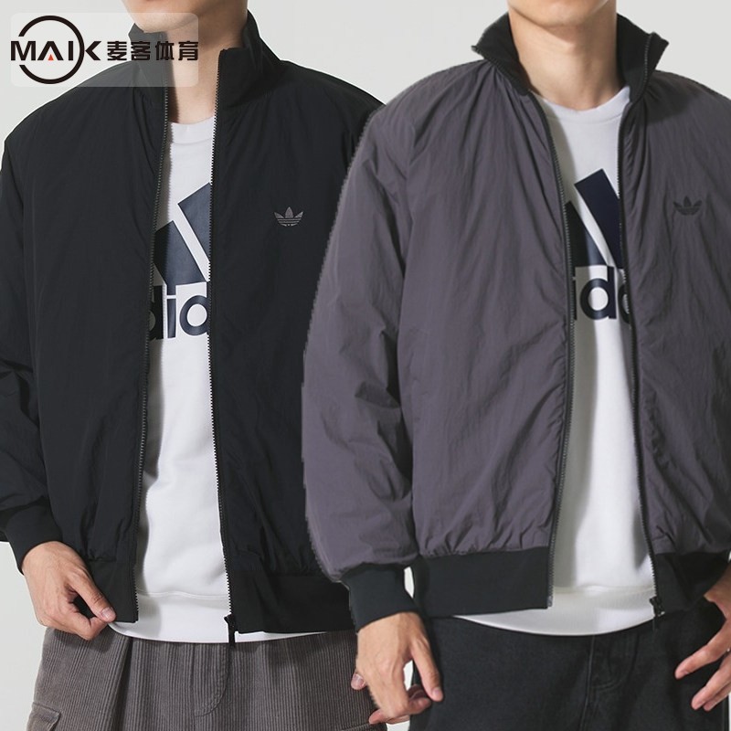 阿迪达斯三叶草男装立领运动棉服