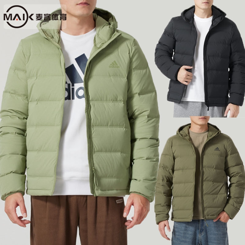 阿迪达斯男装连帽保暖羽绒服外套