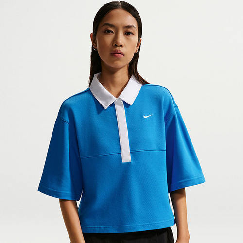 Nike耐克女装撞色翻领短袖Polo衫宽松显瘦轻运动风T恤IF5599-435