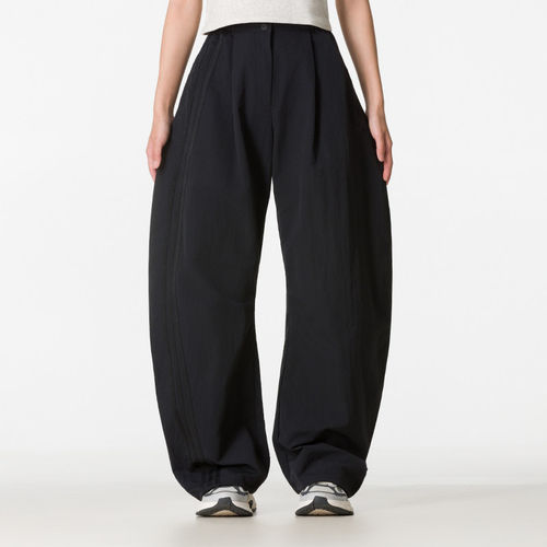 Adidas阿迪达斯黑色阔腿裤女宽松垂感运动长裤休闲裤JX8111