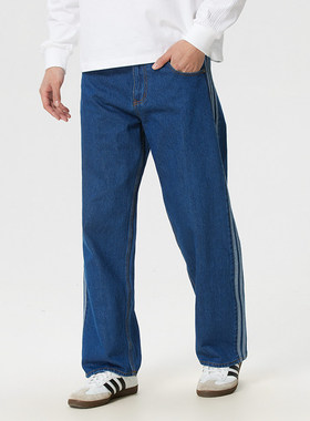 阿迪达斯三叶草牛仔运动裤男宽松透气休闲百搭长裤KD1499 KD1497