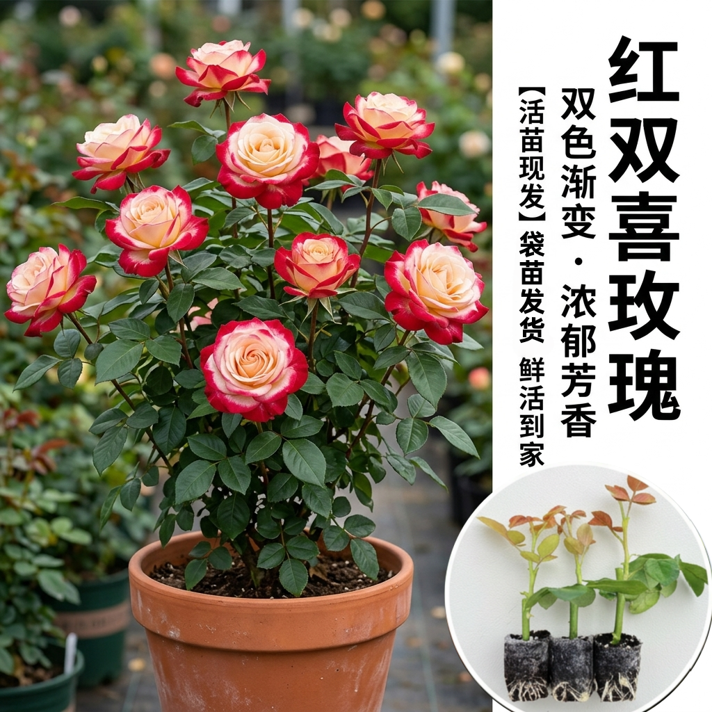 红双喜月季花苗大苗大花浓香品种月季苗阳台庭院绿植盆栽花园花卉