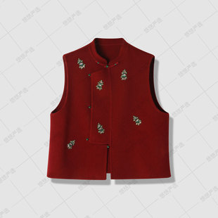 马甲背心女 新年100%纯羊毛新中式 高端线