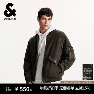 百搭舒适外套 经典 杰克琼斯男装 男生秋冬宽松棒球领棉服2025年新款